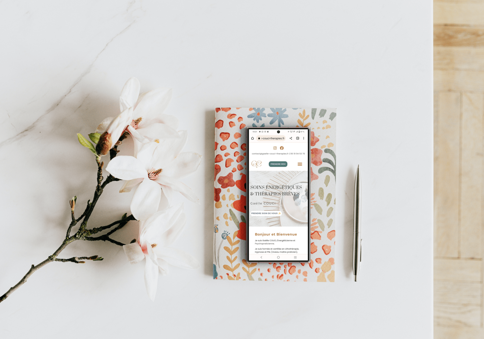présentation du site vitrine de Gaëlle Couci en responsive